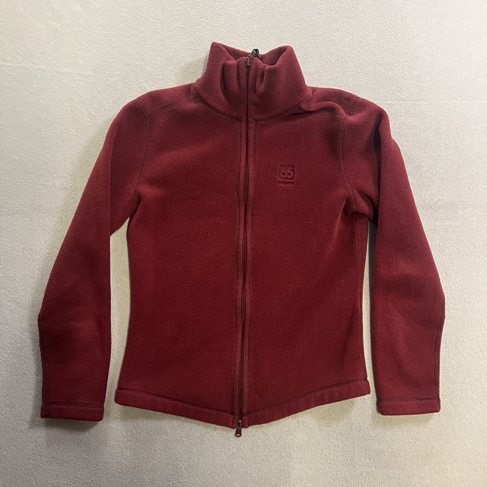 66 NORTH ICELAND  Fleece Jacket Women Size Small Red Full Zip Long Sleeve